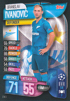 Branislav Ivanovic Zenit Petersburg 2019/20 Topps Match Attax CL #ZEN3